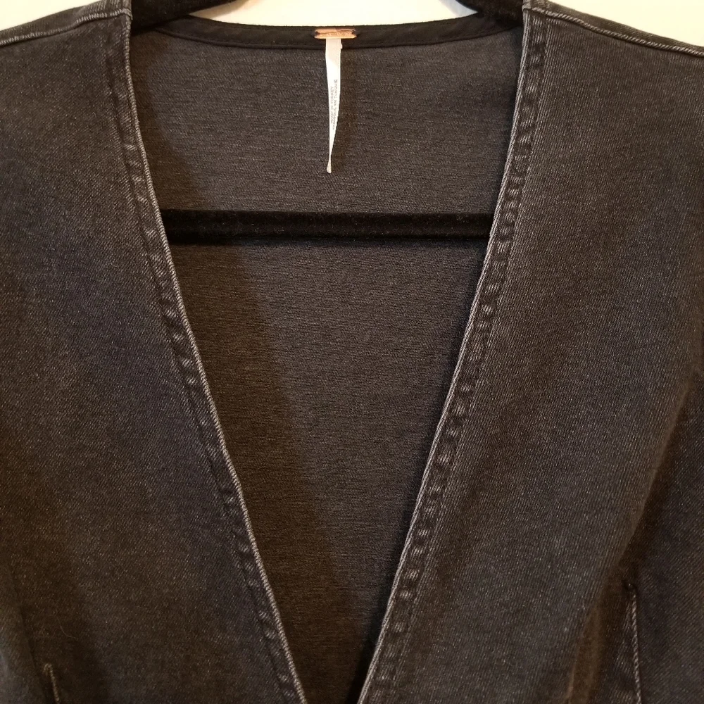 Free People Something Sweet Mini black denim dress - Picture 5 of 8